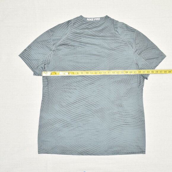 Nike Men Polyester Gray Size 2XL Fitted Pro Dri Fit Geometric Crew Neck T Shirt - Picture 4 of 8